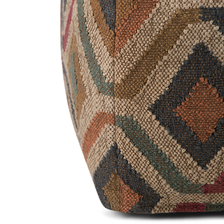 Simpli Home - Johanna Square Pouf - Kilim Patterned_3