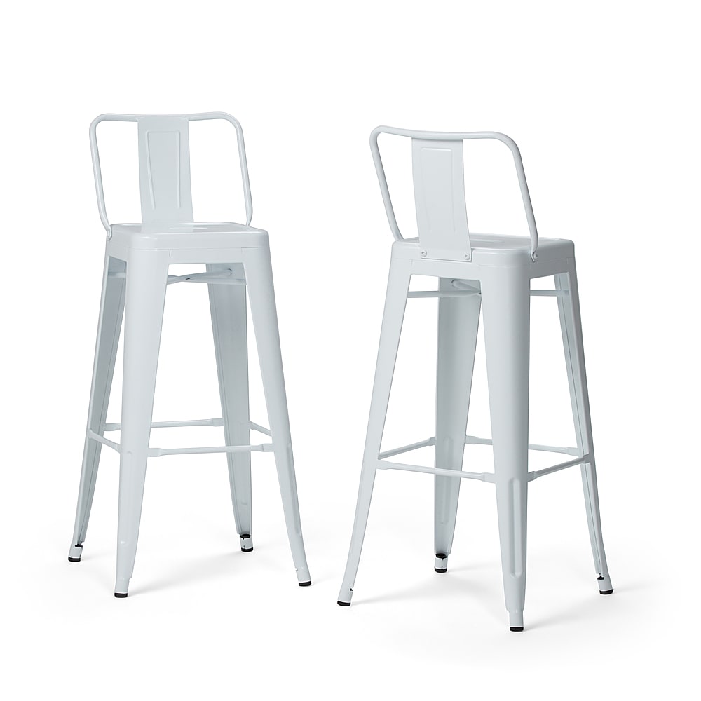 Simpli Home - Rayne 30 inch Metal Bar Stool (Set of 2) - White_1