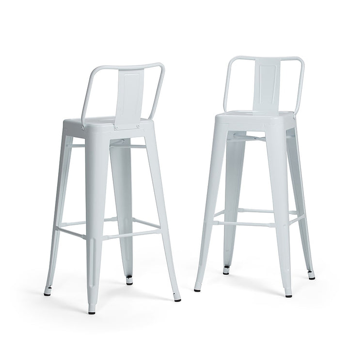 Simpli Home - Rayne 30 inch Metal Bar Stool (Set of 2) - White_0