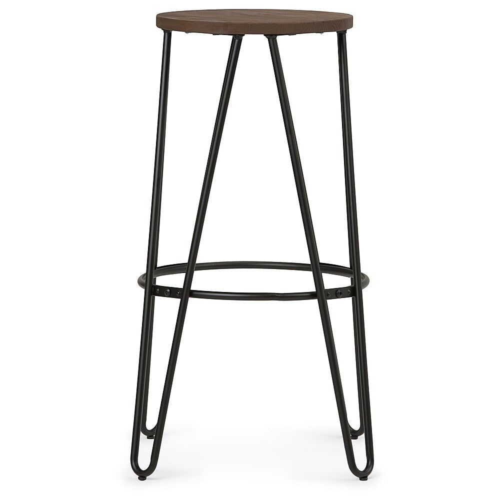 Simpli Home - Simeon 30 inch Metal Bar Stool with Wood Seat - Cocoa Brown / Black_4