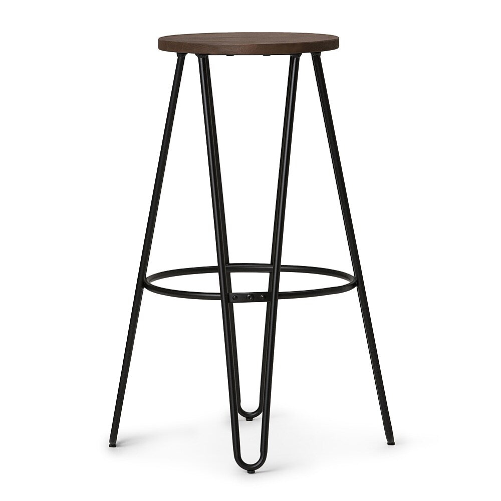 Simpli Home - Simeon 30 inch Metal Bar Stool with Wood Seat - Cocoa Brown / Black_2