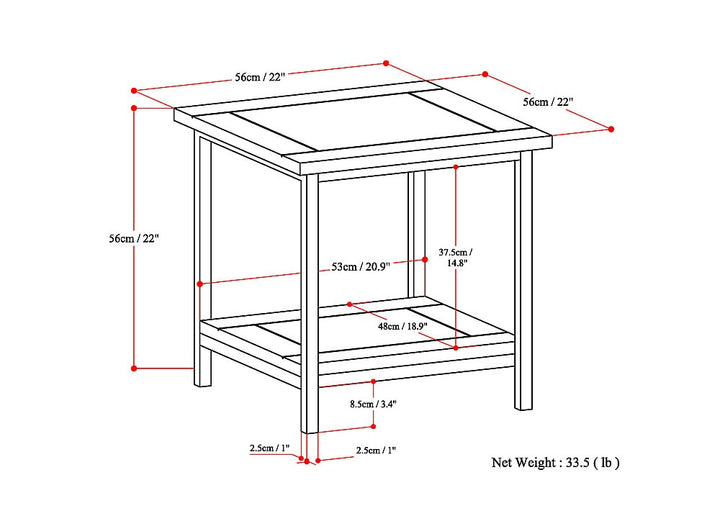 Simpli Home - Skyler SOLID MANGO WOOD and Metal 22 inch Wide Square Industrial End Table in - Natural_3