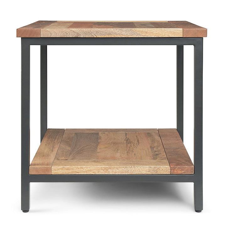 Simpli Home - Skyler SOLID MANGO WOOD and Metal 22 inch Wide Square Industrial End Table in - Natural_2