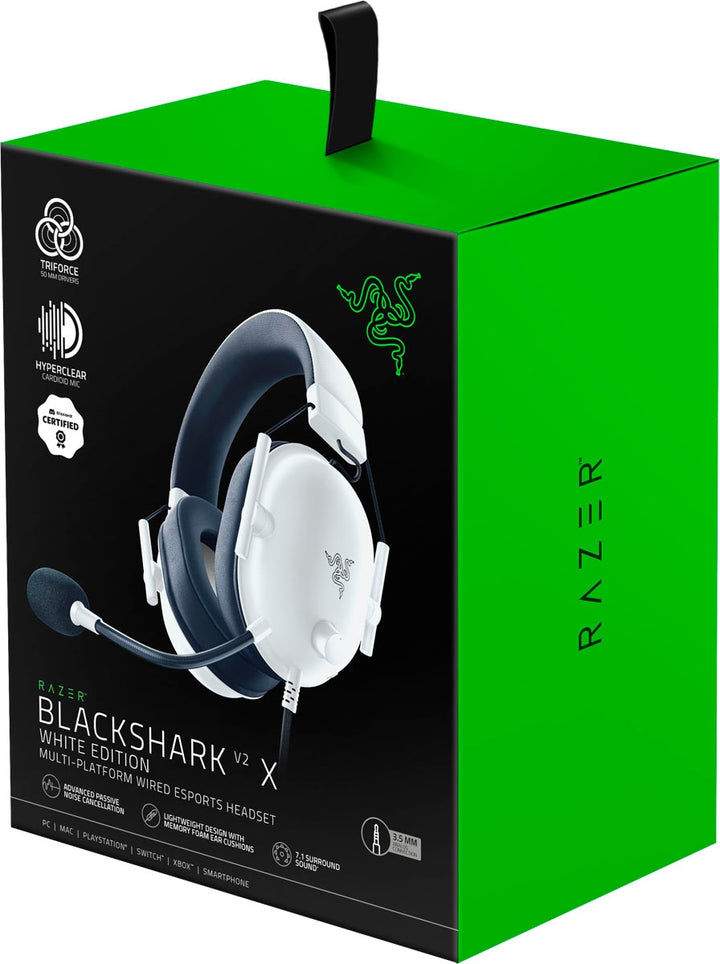 Razer - BlackShark V2 X Wired 7.1 Surround Sound Gaming Headset for PC, PS5, PS4, Switch, Xbox X|S, and Xbox One - White_5
