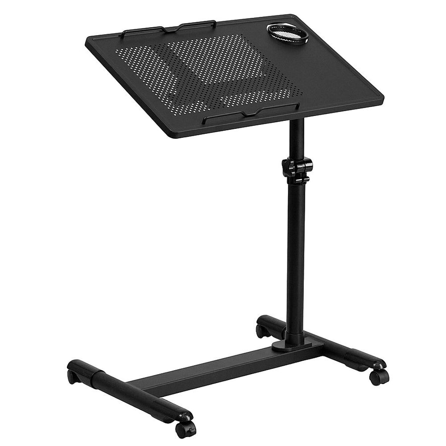 Flash Furniture - Adjustable Height Steel Mobile Computer Desk - Black_0