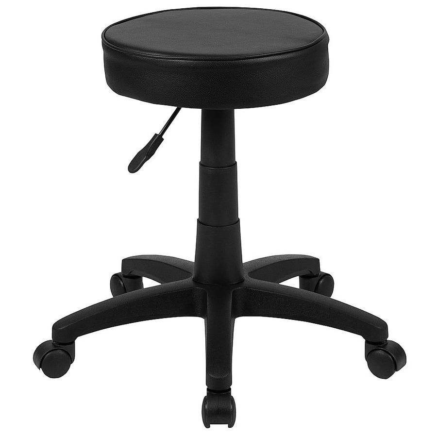 Flash Furniture - Adjustable Doctors Stool on Wheels with Ergonomic Molded Seat - Black_0