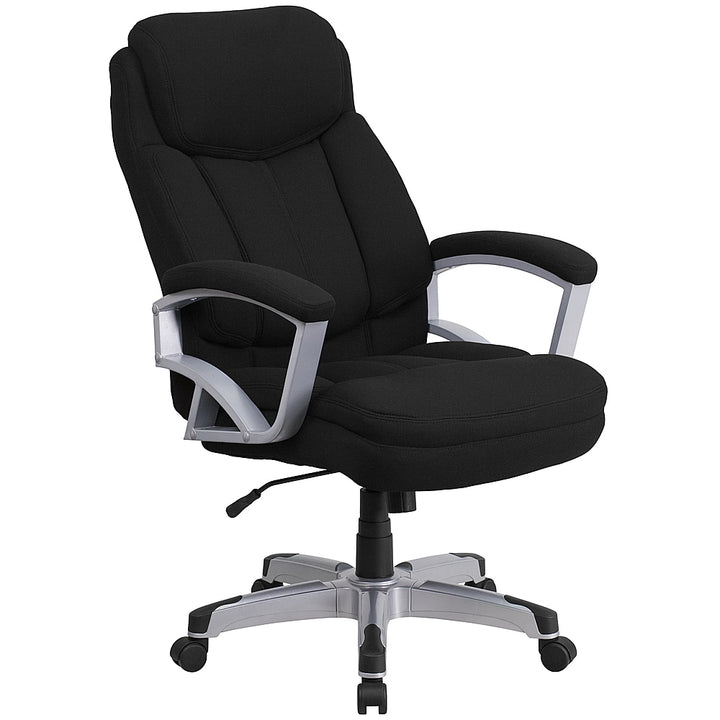 Flash Furniture - HERCULES Series Big & Tall 500 lb. Rated Executive Swivel Ergonomic Office Chair with Arms - Black Fabric_0