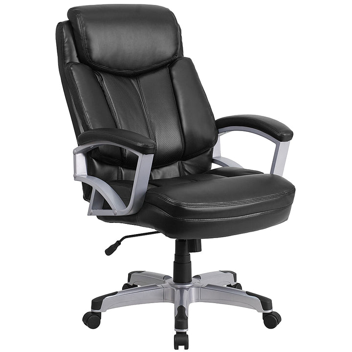 Flash Furniture - HERCULES Series Big & Tall 500 lb. Rated Executive Swivel Ergonomic Office Chair with Arms - Black LeatherSoft_0