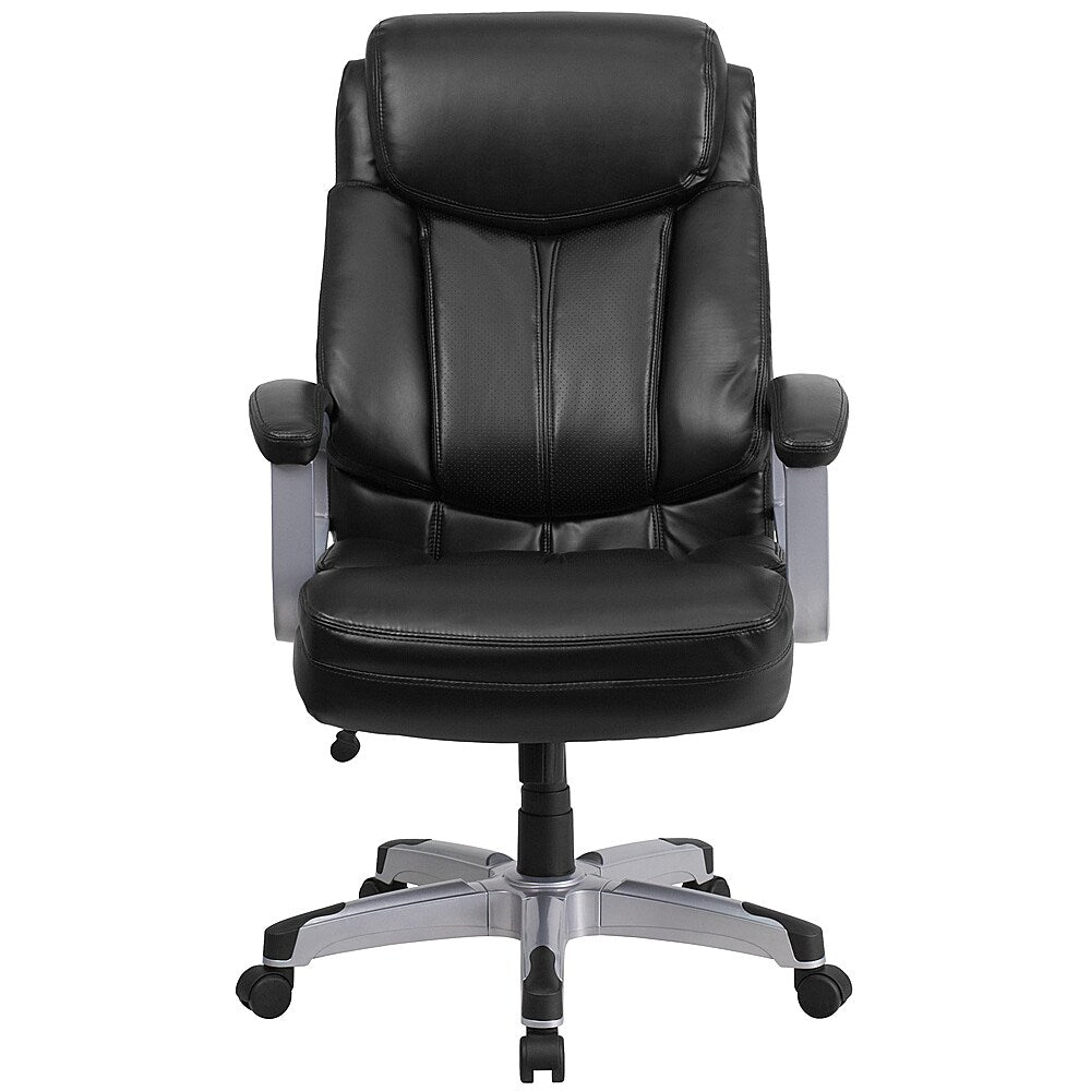 Flash Furniture - HERCULES Series Big & Tall 500 lb. Rated Executive Swivel Ergonomic Office Chair with Arms - Black LeatherSoft_7