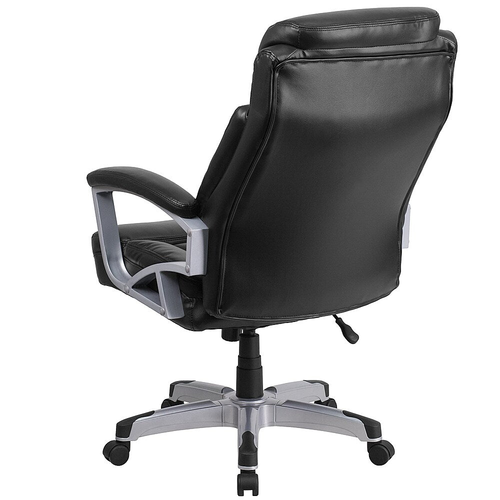Flash Furniture - HERCULES Series Big & Tall 500 lb. Rated Executive Swivel Ergonomic Office Chair with Arms - Black LeatherSoft_5