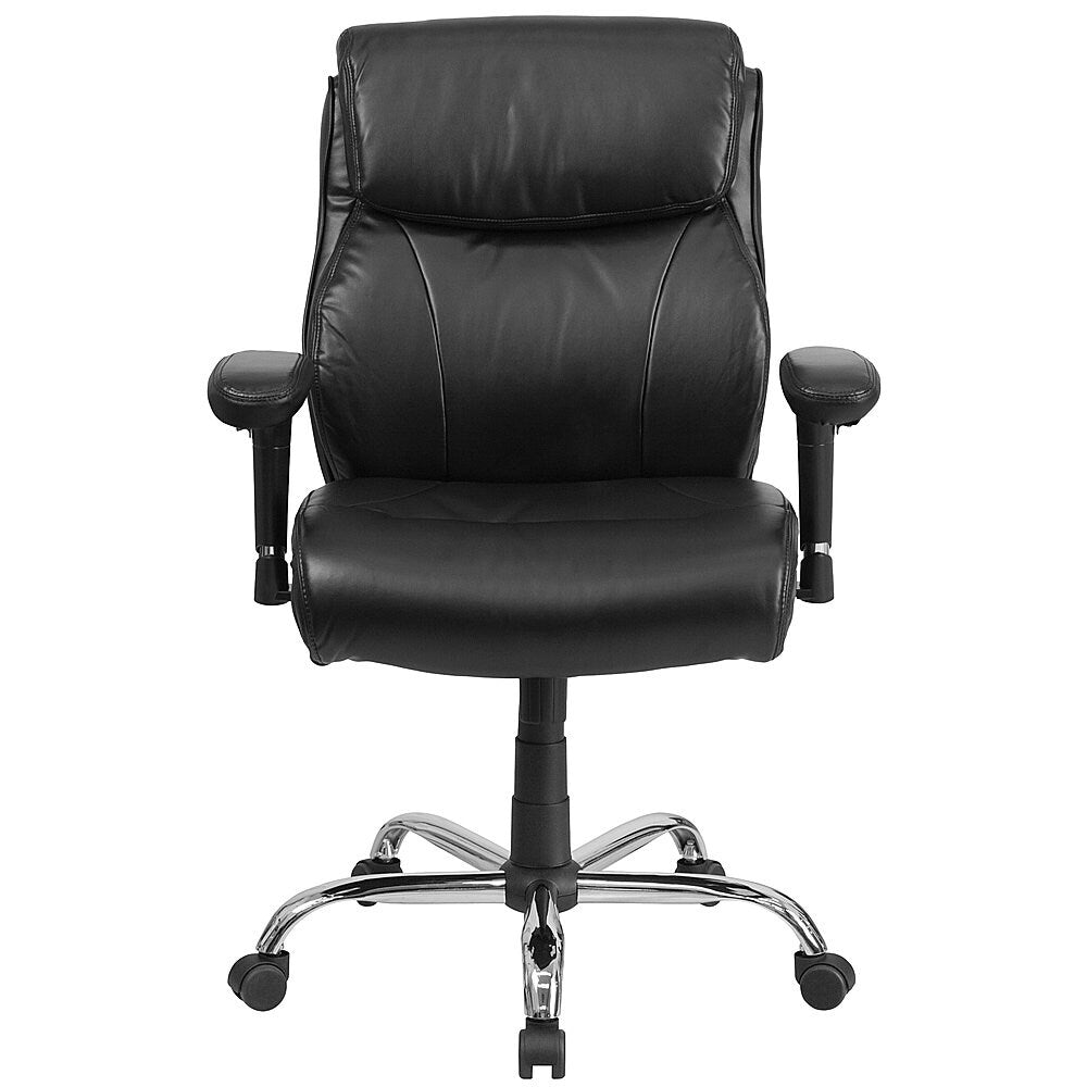 Flash Furniture - Big & Tall 400 lb. Rated Mid-Back Ergonomic Task Office Chair - Black LeatherSoft_3