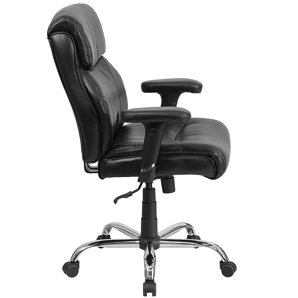 Flash Furniture - Big & Tall 400 lb. Rated Mid-Back Ergonomic Task Office Chair - Black LeatherSoft_5