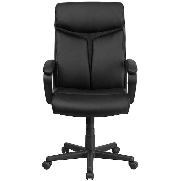 Flash Furniture - High Back LeatherSoft Executive Swivel Office Chair with Slight Mesh Accent and Arms - Black_8