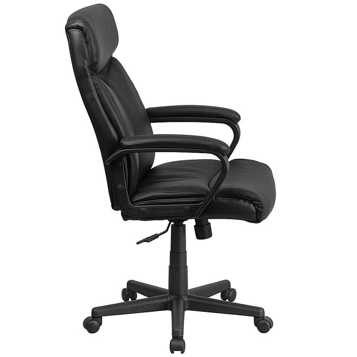 Flash Furniture - High Back LeatherSoft Executive Swivel Office Chair with Slight Mesh Accent and Arms - Black_3