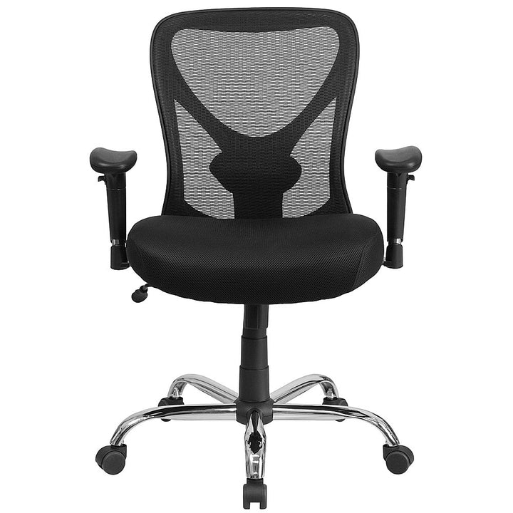 Flash Furniture - HERCULES Series Big & Tall 400 lb. Rated Mesh Swivel Ergonomic Task Office Chair with Height Adjustable Back and Arms - Black_8
