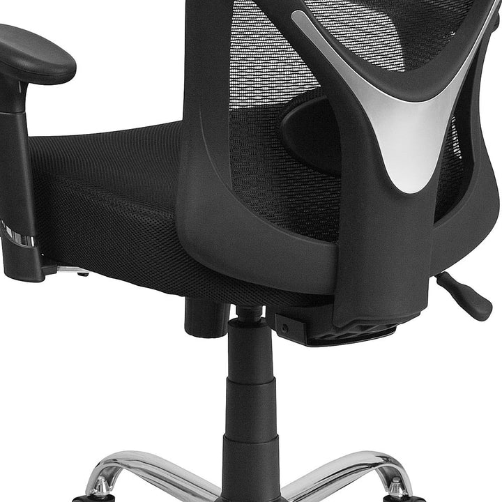 Flash Furniture - HERCULES Series Big & Tall 400 lb. Rated Mesh Swivel Ergonomic Task Office Chair with Height Adjustable Back and Arms - Black_4