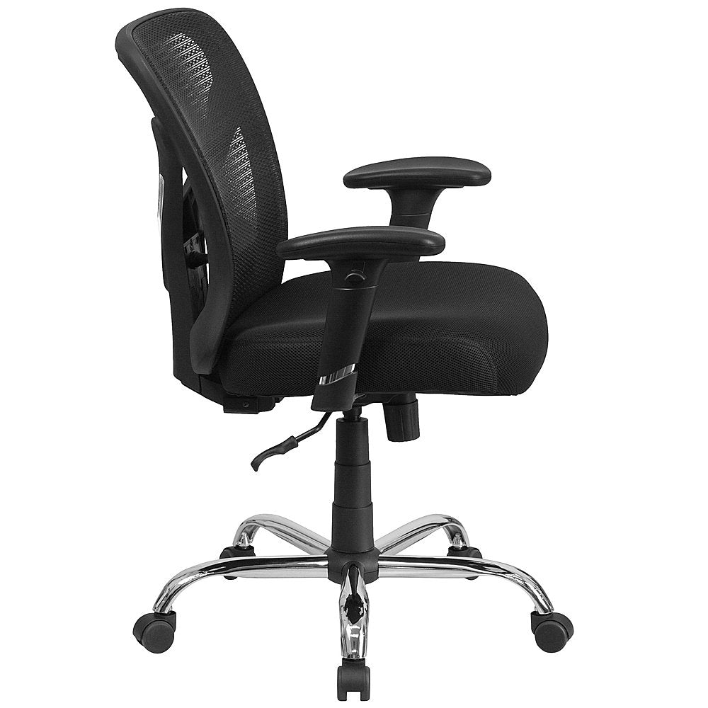 Flash Furniture - HERCULES Series Big & Tall 400 lb. Rated Mesh Swivel Ergonomic Task Office Chair with Height Adjustable Back and Arms - Black_3