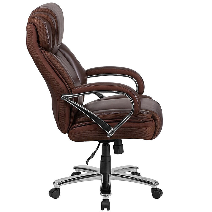 Flash Furniture - HERCULES Series Big & Tall 500 lb. Rated LeatherSoft Executive Swivel Ergonomic Office Chair with Extra Wide Seat - Brown_2