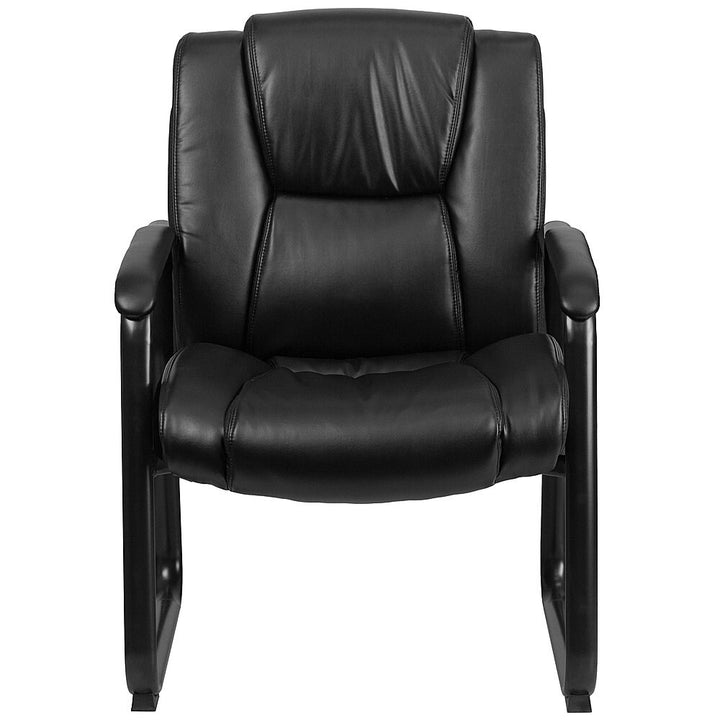 Flash Furniture - Hercules Series Big & Tall 500 lb. Rated LeatherSoft Tufted Executive Side Reception Chair with Sled Base - Black_3
