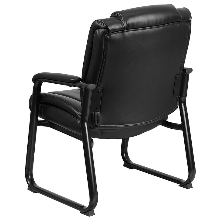 Flash Furniture - Hercules Series Big & Tall 500 lb. Rated LeatherSoft Tufted Executive Side Reception Chair with Sled Base - Black_6