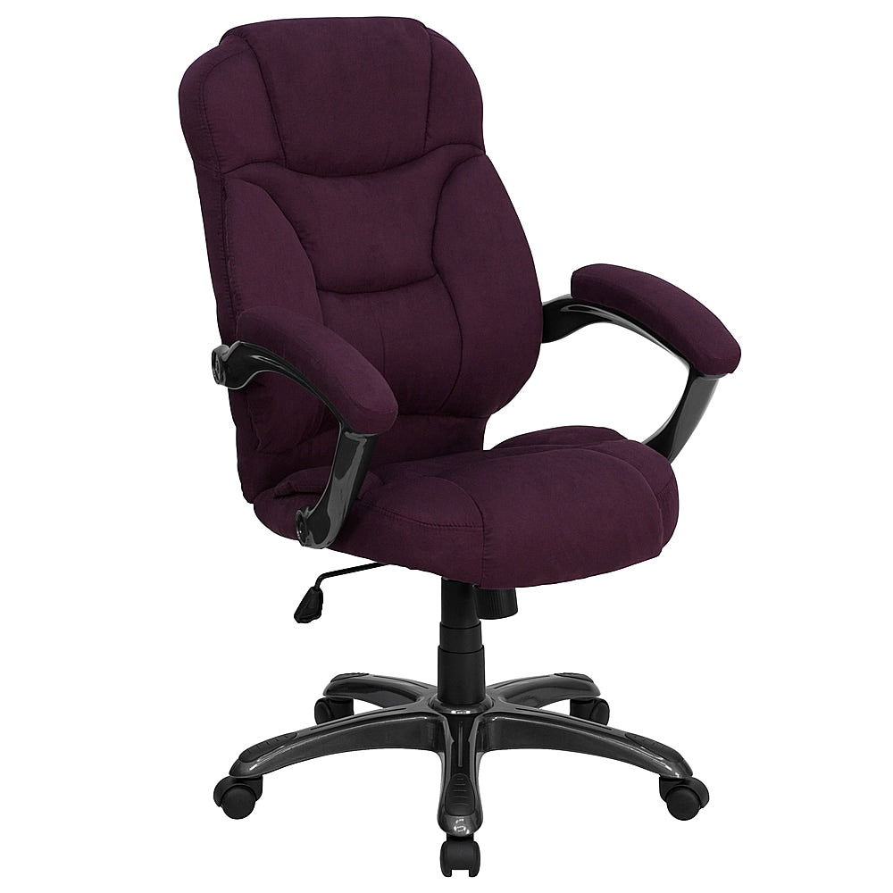 Flash Furniture - High Back Contemporary Executive Swivel Ergonomic Office Chair with Arms - Grape Microfiber_0
