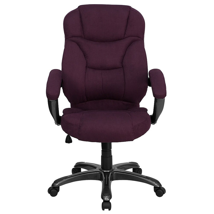 Flash Furniture - High Back Contemporary Executive Swivel Ergonomic Office Chair with Arms - Grape Microfiber_3
