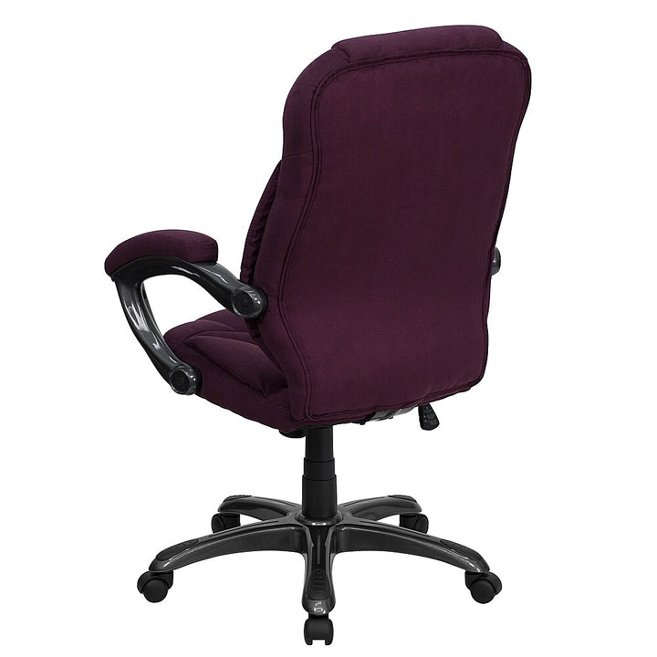 Flash Furniture - High Back Contemporary Executive Swivel Ergonomic Office Chair with Arms - Grape Microfiber_2