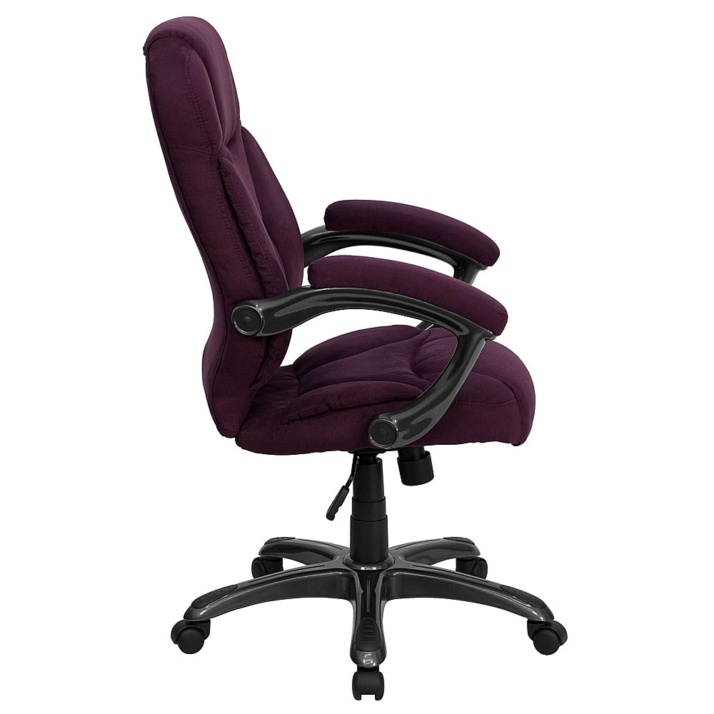 Flash Furniture - High Back Contemporary Executive Swivel Ergonomic Office Chair with Arms - Grape Microfiber_1