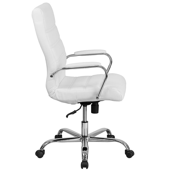 Flash Furniture - High Back Executive Swivel Office Chair with Metal Frame and Arms - White LeatherSoft/Chrome Frame_3