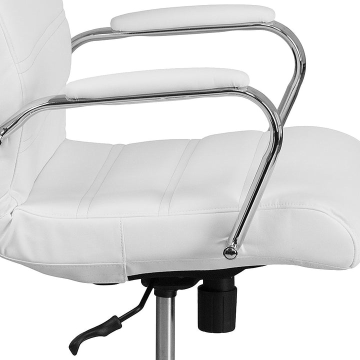 Flash Furniture - High Back Executive Swivel Office Chair with Metal Frame and Arms - White LeatherSoft/Chrome Frame_2