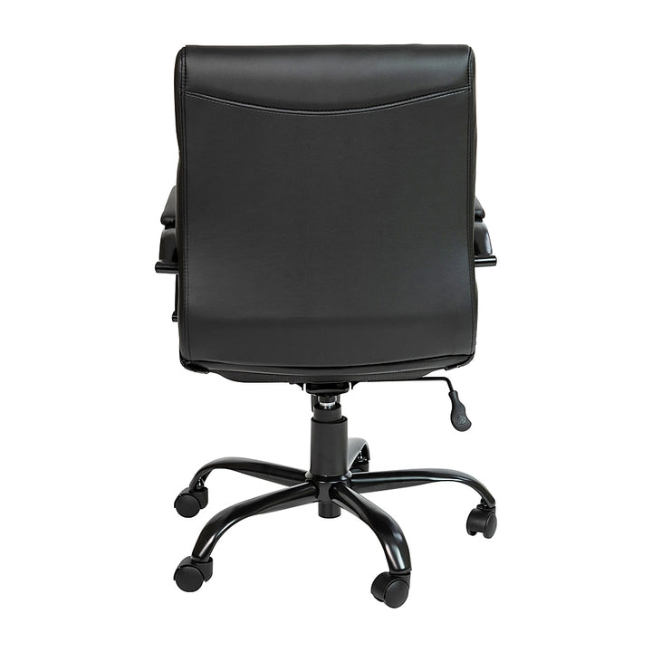 Flash Furniture - Mid-Back Executive Swivel Office Chair with Metal Frame and Arms - Black LeatherSoft/Black Frame_6