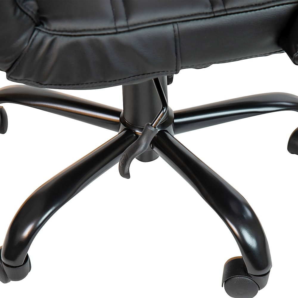 Flash Furniture - Mid-Back Executive Swivel Office Chair with Metal Frame and Arms - Black LeatherSoft/Black Frame_2