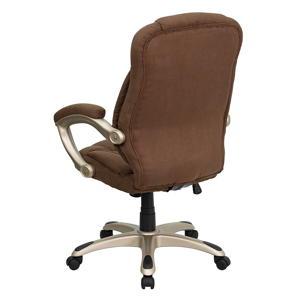 Flash Furniture - High Back Contemporary Executive Swivel Ergonomic Office Chair with Arms - Brown Microfiber_5