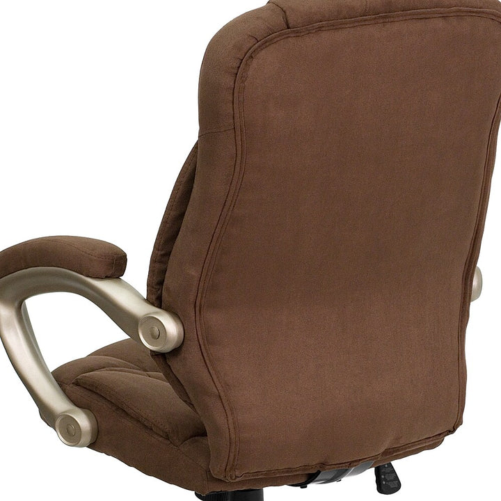 Flash Furniture - High Back Contemporary Executive Swivel Ergonomic Office Chair with Arms - Brown Microfiber_2