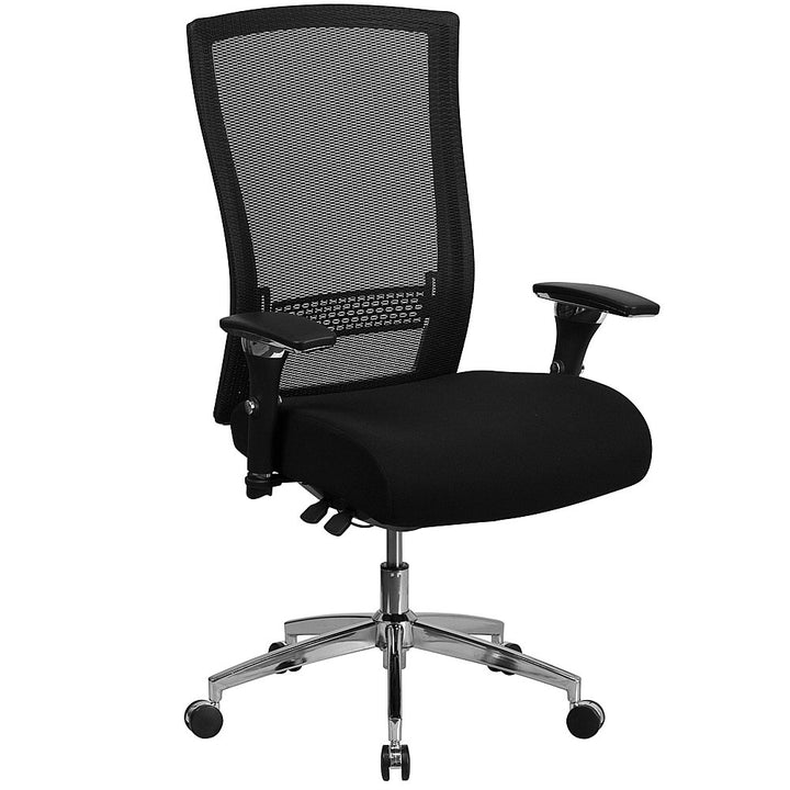 Flash Furniture - HERCULES Series 24/7 Intensive Use 300 lb. Rated Black Mesh Multifunction Ergonomic Office Chair with Seat Slider - Black Fabric/Mesh_0