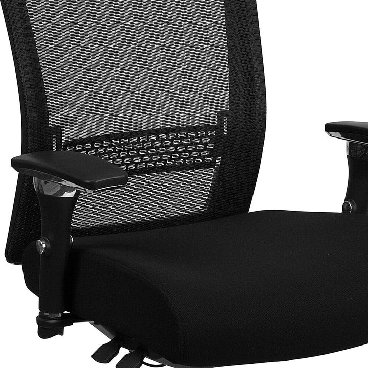 Flash Furniture - HERCULES Series 24/7 Intensive Use 300 lb. Rated Black Mesh Multifunction Ergonomic Office Chair with Seat Slider - Black Fabric/Mesh_4