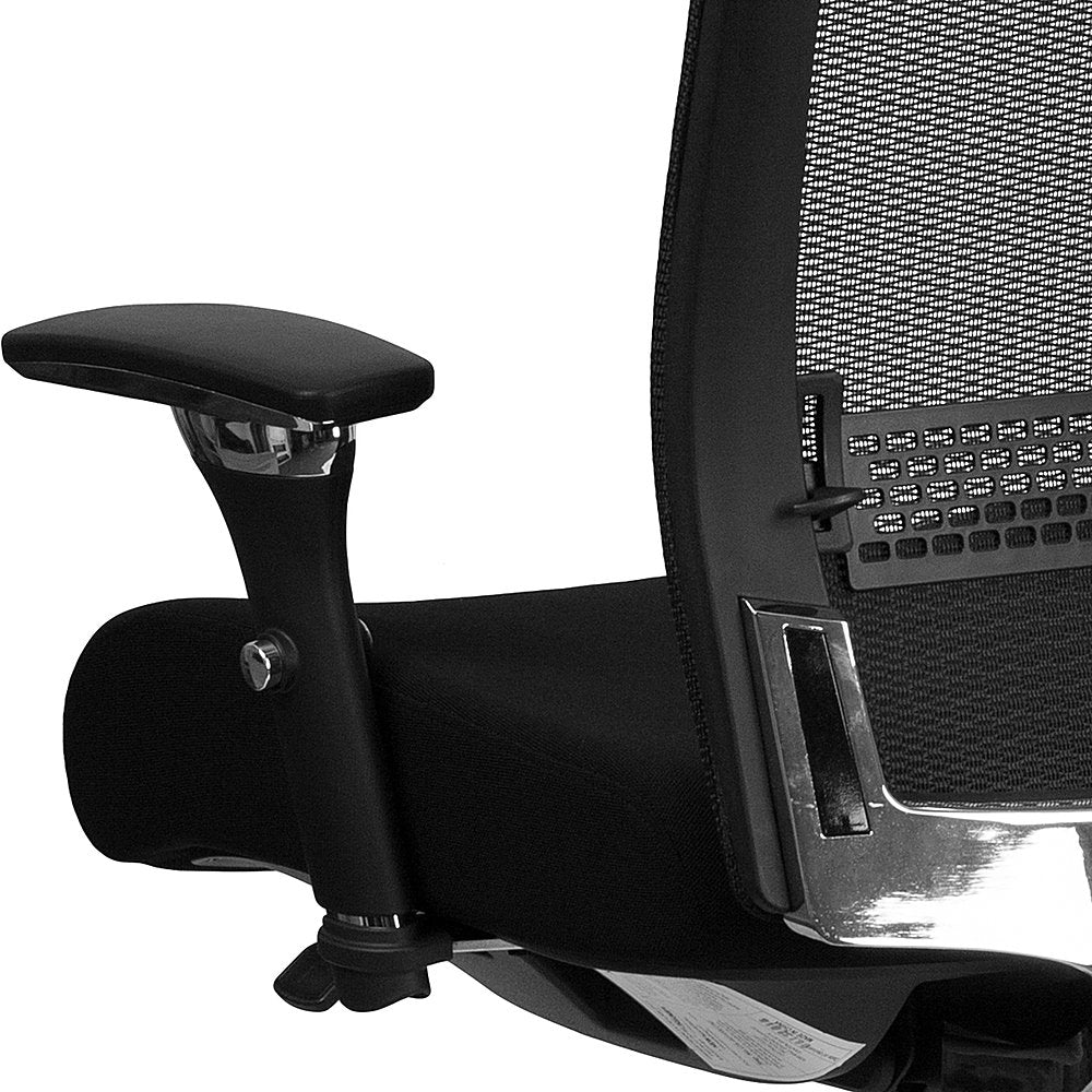 Flash Furniture - HERCULES Series 24/7 Intensive Use 300 lb. Rated Black Mesh Multifunction Ergonomic Office Chair with Seat Slider - Black Fabric/Mesh_1