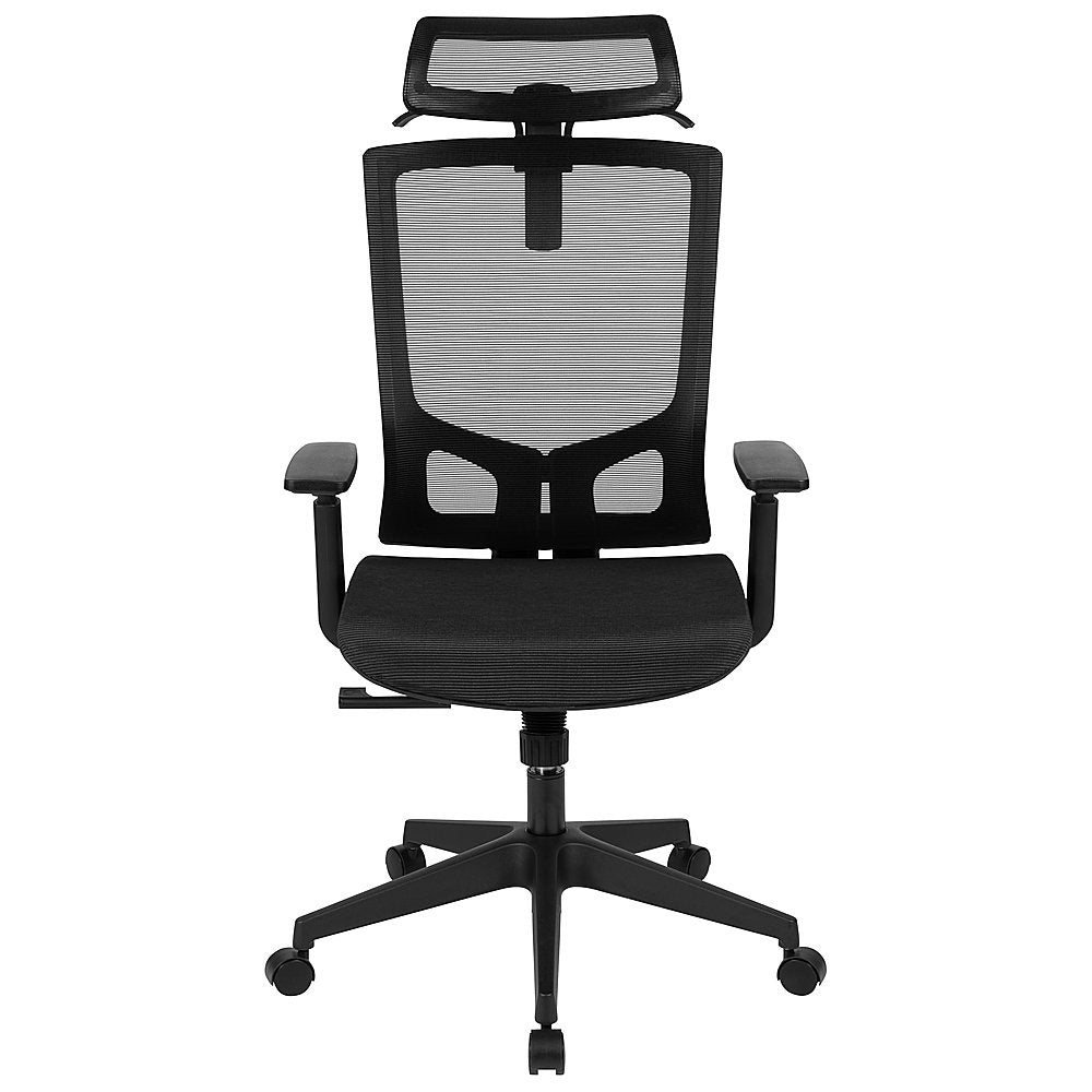 Flash Furniture - Ergonomic Mesh Office Chair-Synchro-Tilt, Pivot Headrest, Adjustable Arms - Black_3