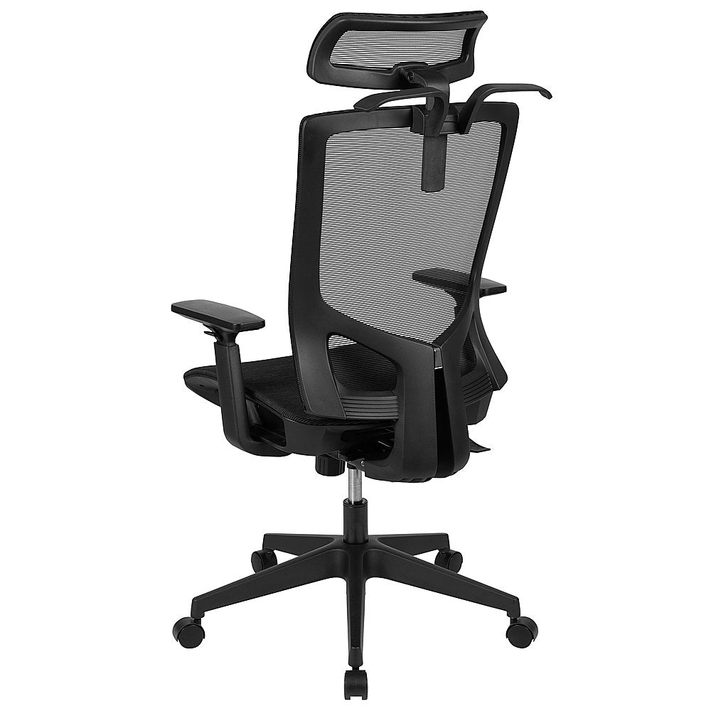 Flash Furniture - Ergonomic Mesh Office Chair-Synchro-Tilt, Pivot Headrest, Adjustable Arms - Black_9
