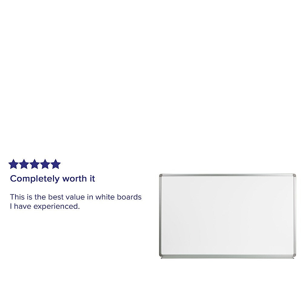Flash Furniture - 5' W x 3' H Magnetic Marker Board - White_1