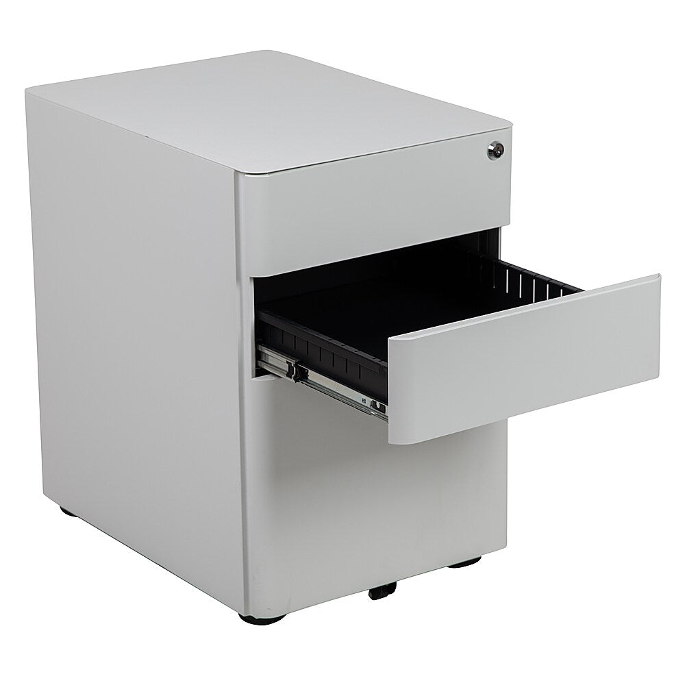 Flash Furniture - Modern 3-Drawer Mobile Locking Filing Cabinet Storage Organizer - White_10