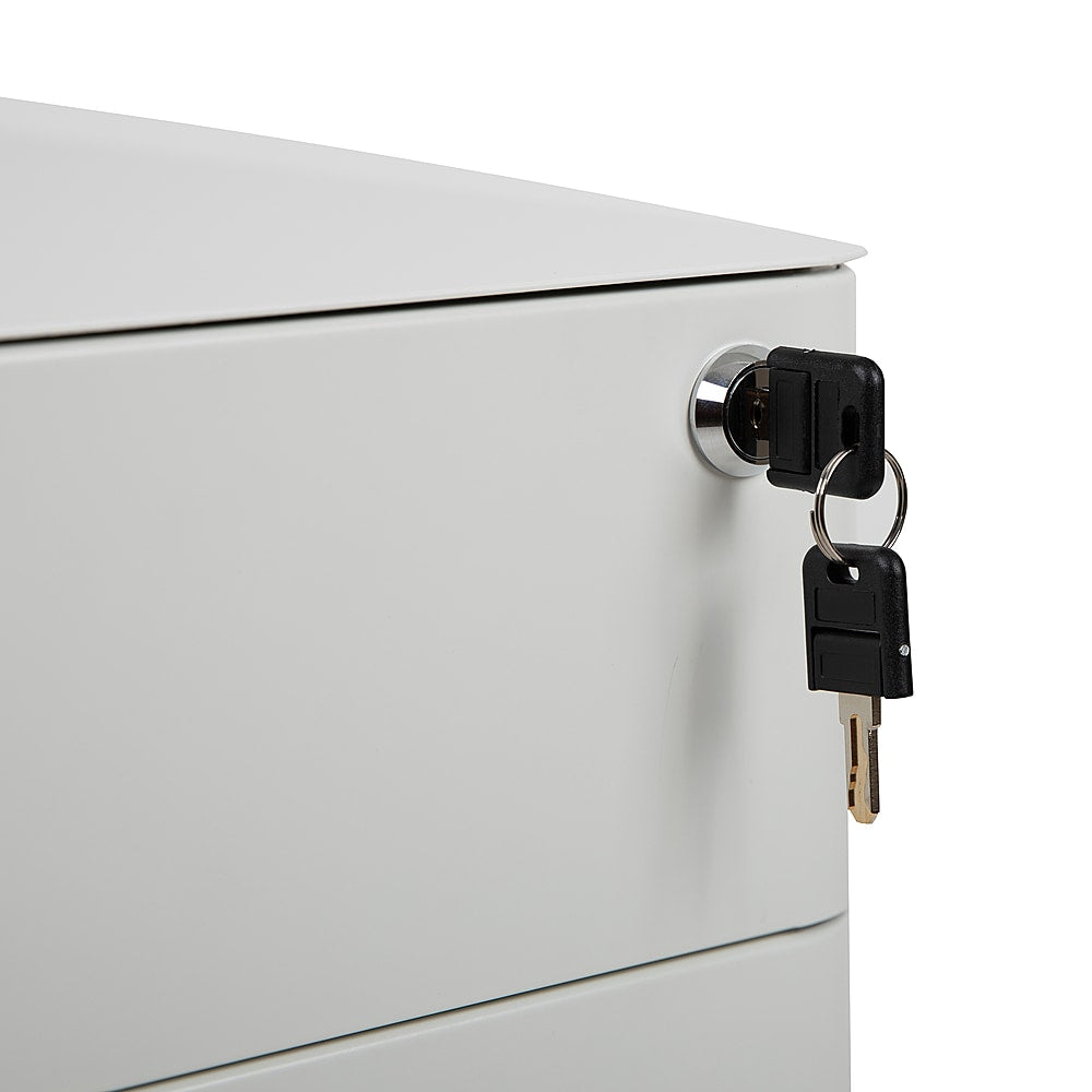 Flash Furniture - Modern 3-Drawer Mobile Locking Filing Cabinet Storage Organizer - White_1