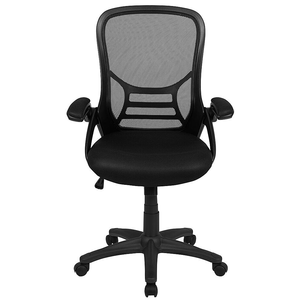 Flash Furniture - High Back Mesh Ergonomic Swivel Office Chair with Flip-up Arms - Black_3