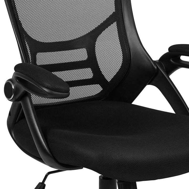 Flash Furniture - High Back Mesh Ergonomic Swivel Office Chair with Flip-up Arms - Black_9