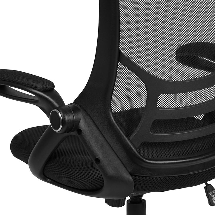 Flash Furniture - High Back Mesh Ergonomic Swivel Office Chair with Flip-up Arms - Black_5