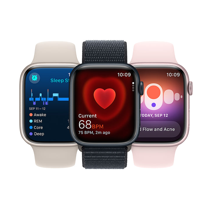 Apple Watch Series 9 (GPS + Cellular) 41mm Graphite Stainless Steel Case with Midnight Sport Band - M/L - Graphite (AT&T)_4