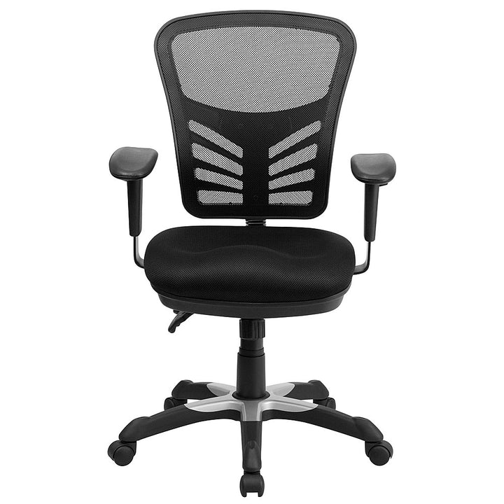 Flash Furniture - Mid-Back Mesh Multifunction Executive Swivel Ergonomic Office Chair with Adjustable Arms - Black_8