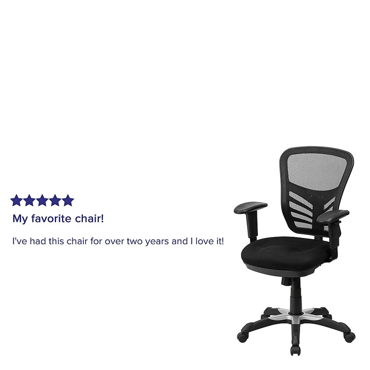 Flash Furniture - Mid-Back Mesh Multifunction Executive Swivel Ergonomic Office Chair with Adjustable Arms - Black_6