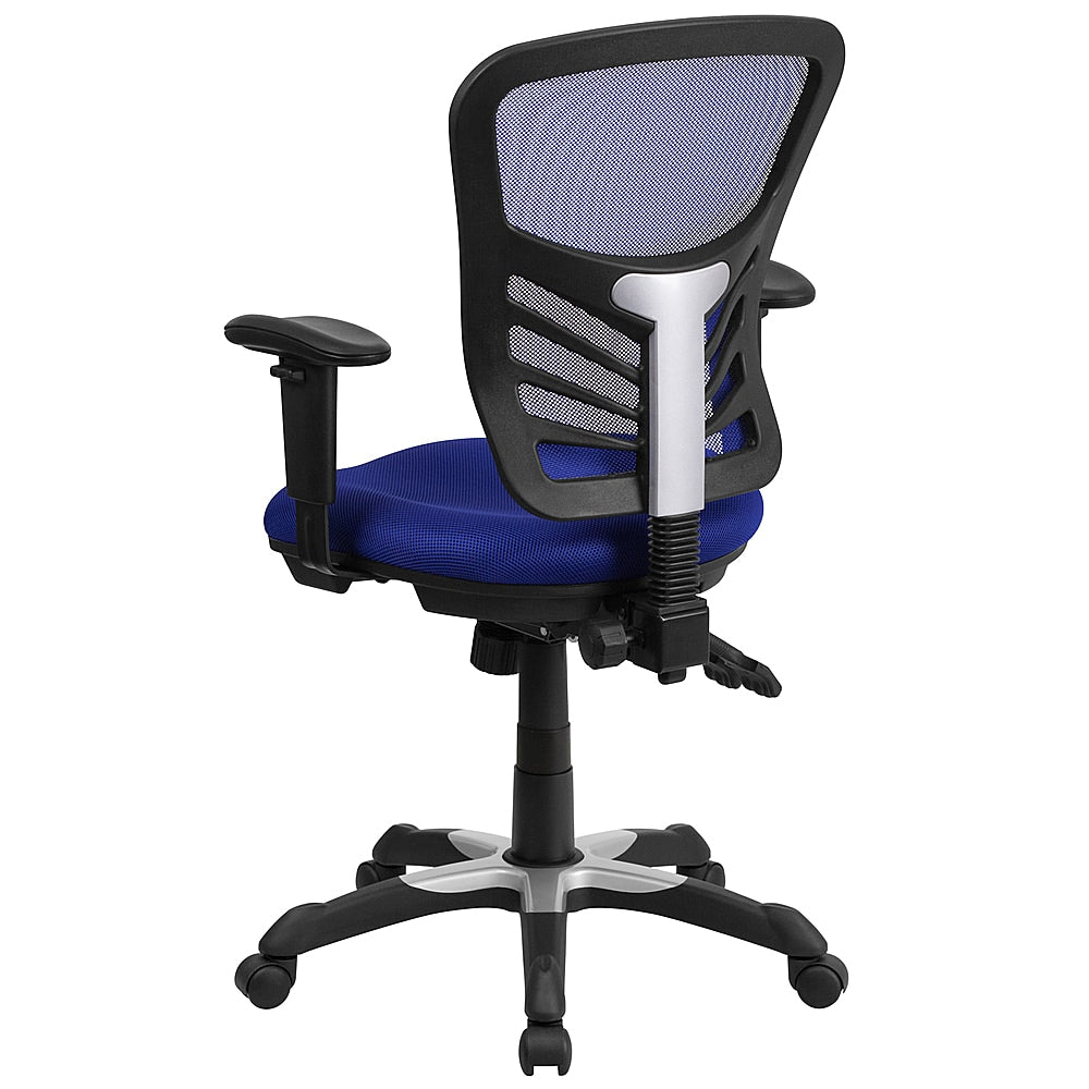 Flash Furniture - Mid-Back Mesh Multifunction Executive Swivel Ergonomic Office Chair with Adjustable Arms - Blue_4