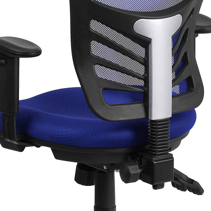 Flash Furniture - Mid-Back Mesh Multifunction Executive Swivel Ergonomic Office Chair with Adjustable Arms - Blue_3